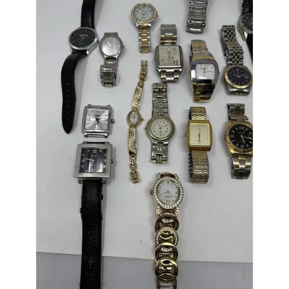 Lot of 20+ Mixed Watches Untested As-Is For Parts Repair Men Women Gold Silver